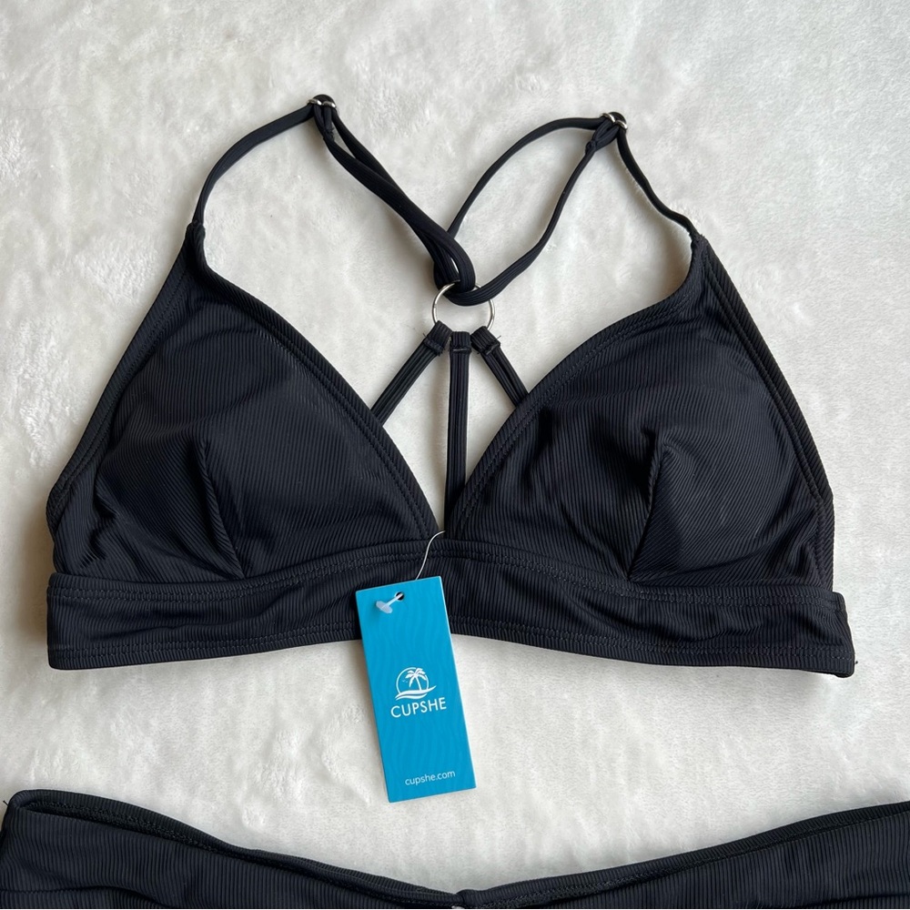 New Cupshe Black Bikini Set - Picture 4 of 6